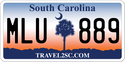 SC license plate MLU889