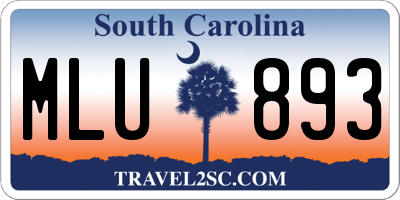 SC license plate MLU893