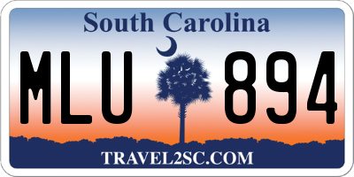 SC license plate MLU894