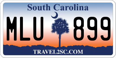 SC license plate MLU899