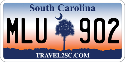 SC license plate MLU902