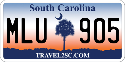 SC license plate MLU905