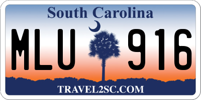 SC license plate MLU916