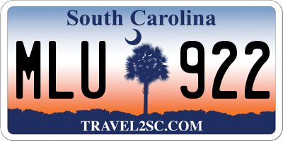 SC license plate MLU922