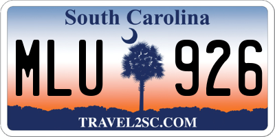 SC license plate MLU926