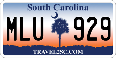 SC license plate MLU929