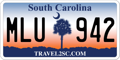 SC license plate MLU942