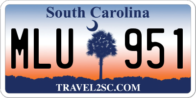 SC license plate MLU951