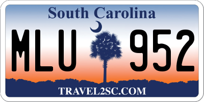 SC license plate MLU952