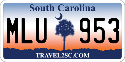 SC license plate MLU953