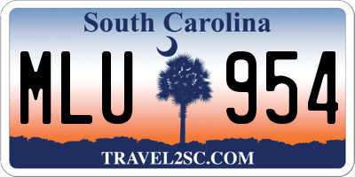 SC license plate MLU954