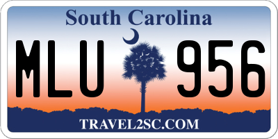 SC license plate MLU956