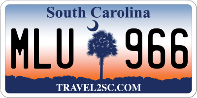 SC license plate MLU966