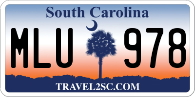 SC license plate MLU978