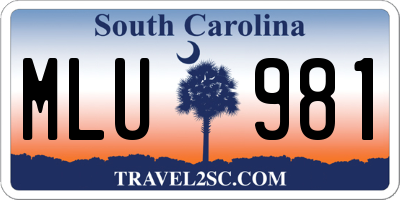 SC license plate MLU981