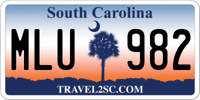 SC license plate MLU982