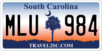 SC license plate MLU984