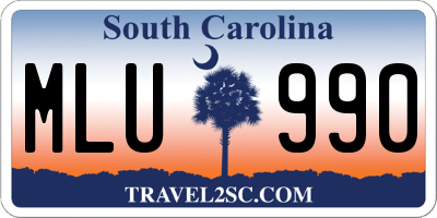 SC license plate MLU990