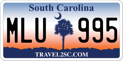 SC license plate MLU995
