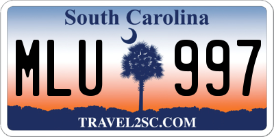 SC license plate MLU997