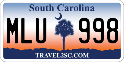SC license plate MLU998