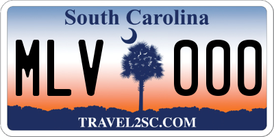 SC license plate MLV000