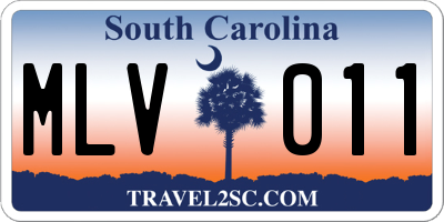 SC license plate MLV011
