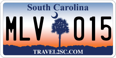SC license plate MLV015