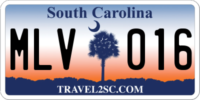 SC license plate MLV016