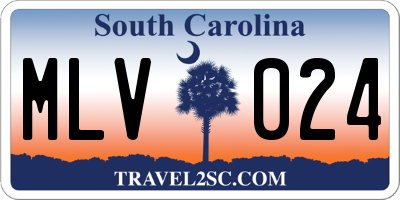 SC license plate MLV024