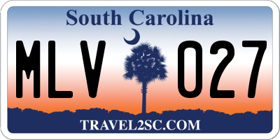 SC license plate MLV027