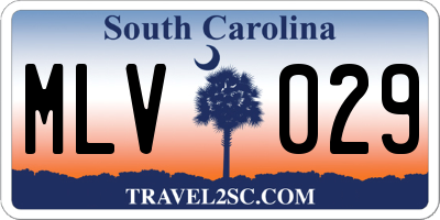SC license plate MLV029