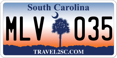 SC license plate MLV035