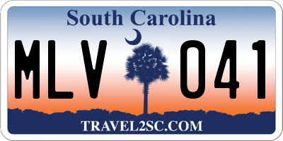 SC license plate MLV041