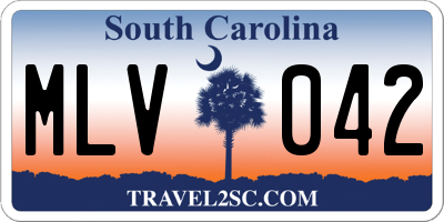 SC license plate MLV042