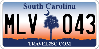 SC license plate MLV043