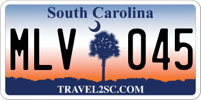 SC license plate MLV045