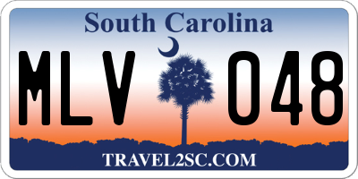 SC license plate MLV048
