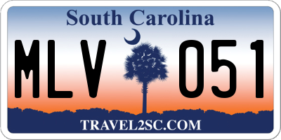 SC license plate MLV051