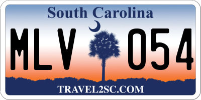 SC license plate MLV054