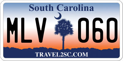SC license plate MLV060