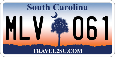 SC license plate MLV061