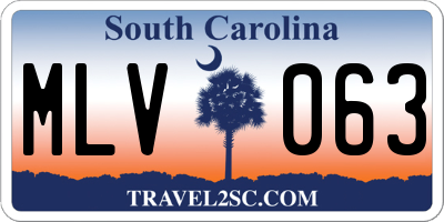 SC license plate MLV063