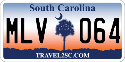 SC license plate MLV064