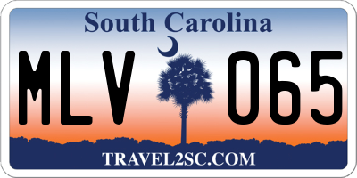 SC license plate MLV065