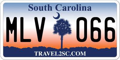 SC license plate MLV066