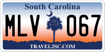 SC license plate MLV067