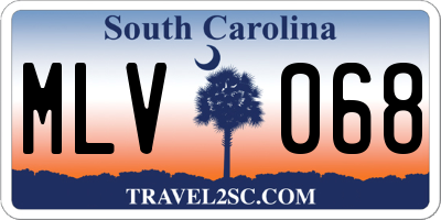 SC license plate MLV068