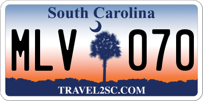 SC license plate MLV070