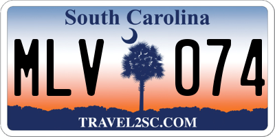 SC license plate MLV074